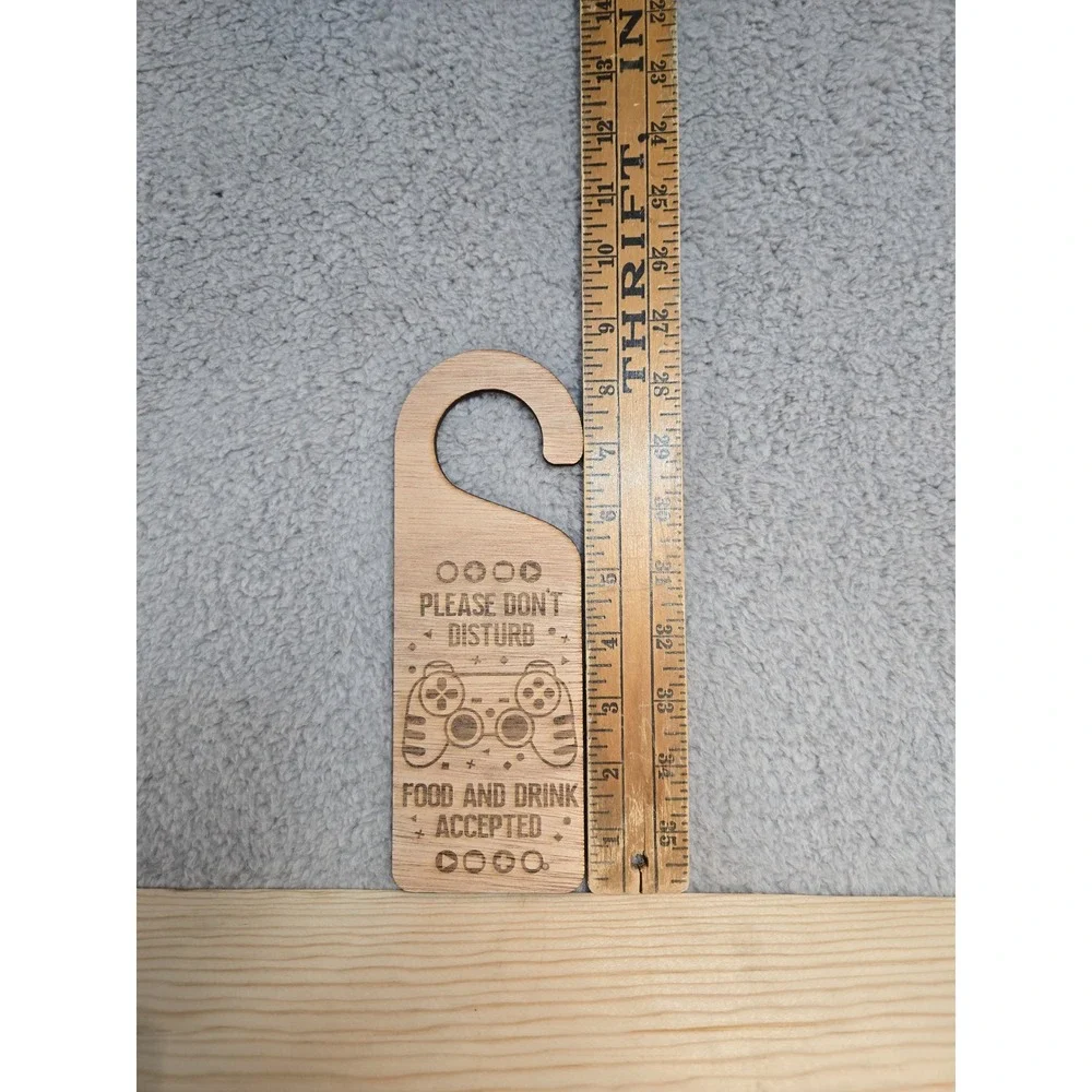 Gamer Door Hanger Please Don't Disturb Food & Drink Accepted Laser Cut Wood